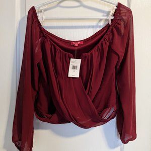 Brand New With Tags Never Worn GUESS Off the Shoulder Jenner Top Size XL